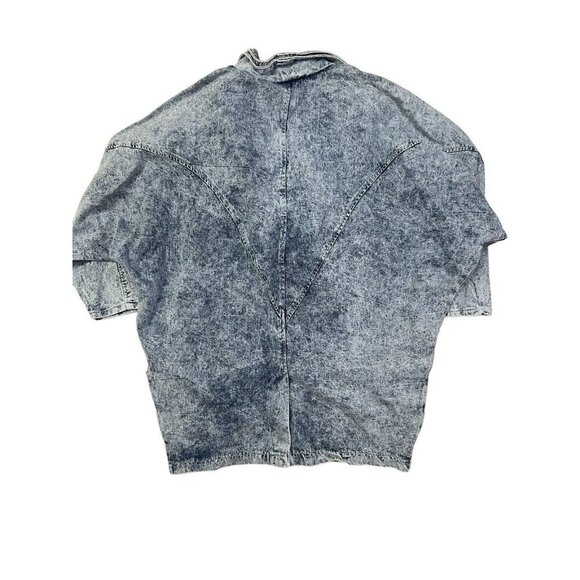 Vtg 80s Acid Washed Embellished Large Jean Jacket Streetwear Fly Oversize USA - Picture 15 of 16